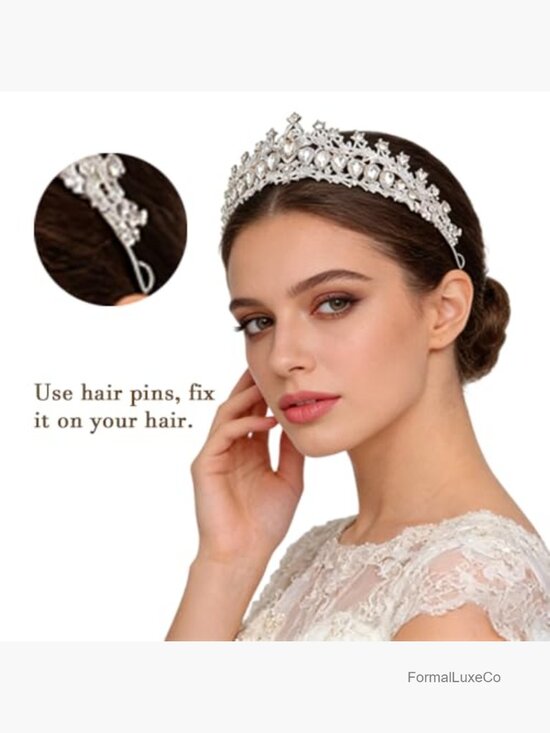 Sparkly Rhinestone Tiara Crown Headpiece for Bride Wedding Prom Party main image 7